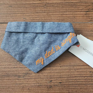 new modern beast dog bandana "dad is single"